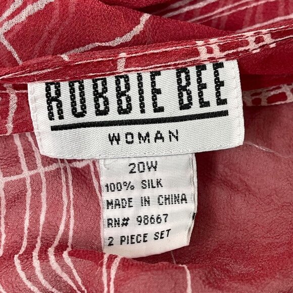 Vinatge Robbie Bee Women's Silk Plaid Sheer Shawl Size 20W Flutter Sleeve - Picture 4 of 10